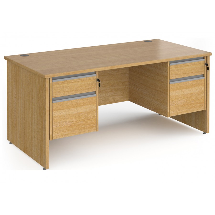 Harlow Panel End Straight Desk with 2 x Two Drawer Pedestals